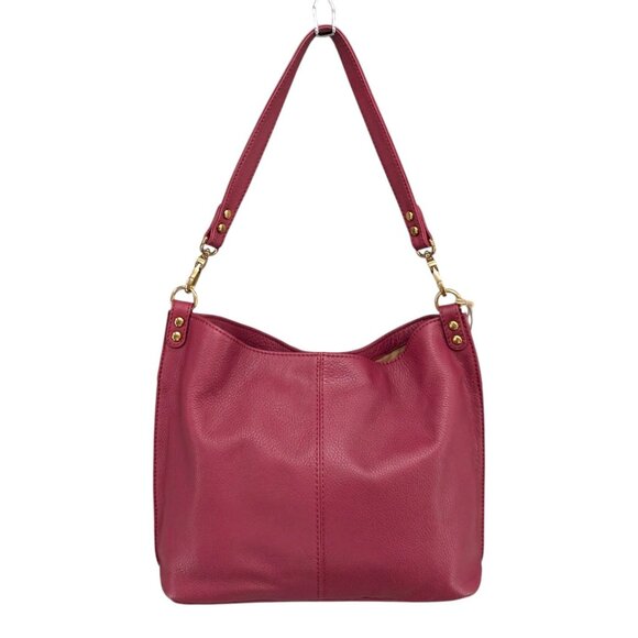 HOBO Pier Shoulder Bag Mulberry Glaze Pebbled Leather Convertible Crossbody - Picture 2 of 16